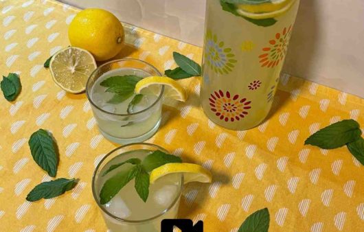 Συνταγή για την πιο δροσιστική σπιτική λεμονάδα με ανθρακούχο και φύλλα δυόσμου. Μια κλασική συνταγή για όλο το καλοκαίρι.