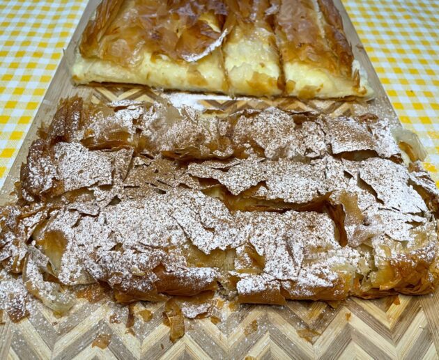 Δοκιμάστε μια κλασική συνταγή για μπουγάτσα με φύλλο κρούστας και βελούδινη κρέμα με υπέροχη υφή.